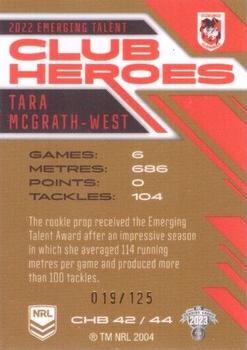 2023 NRL Traders Titanium - Club Heroes Bronze #CHB42 Tara McGrath-West Back